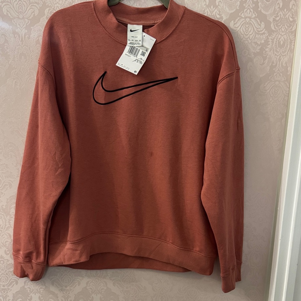 Nike Men's Burnt Orange Crewneck Sweater